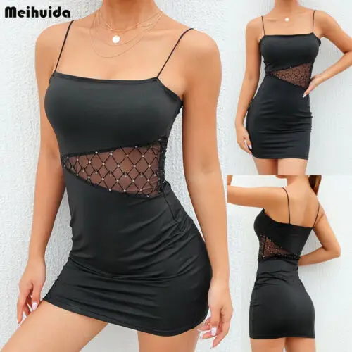 

Womens Fashion Spaghetti Strap Mini Dresses Cotton Sleeveless Bodycon Dress