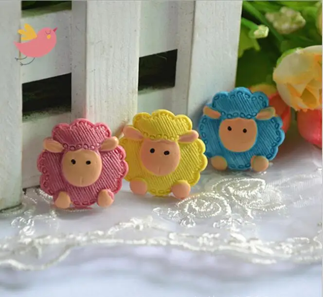 

Free shipping Wholesale mix 30pc Resin Flat back Little sheep Convex circular hair and phone DIY