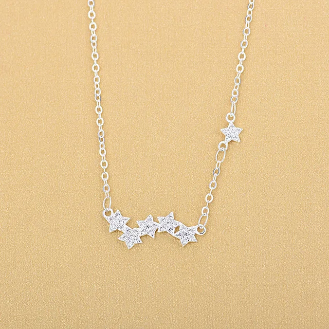 Buy Beautiful Women Jewelry Silver Necklaces 925 Sterling Silver Full Crystal