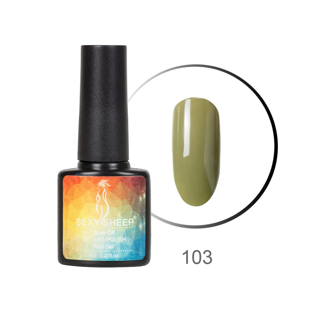 8ML Gel Nail Polish Colorful UV Gel Soak Off Gel Polish Semi-Permanent Varnish Red Black Gray Green Nail Color Manicure Nail Art - Цвет: 103