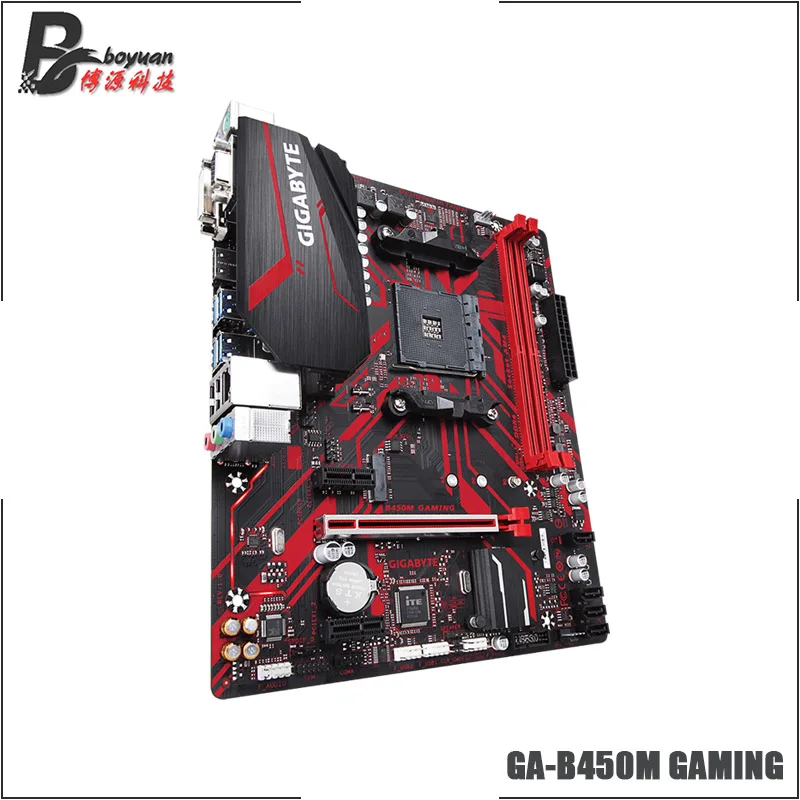 Gigabyte GA B450M GAMING(rev. 1,0) AMD B450/2-DDR4 DIMM/M.2/USB3.1/Micro-ATX/New/Max-32G двухканальная материнская плата AM4