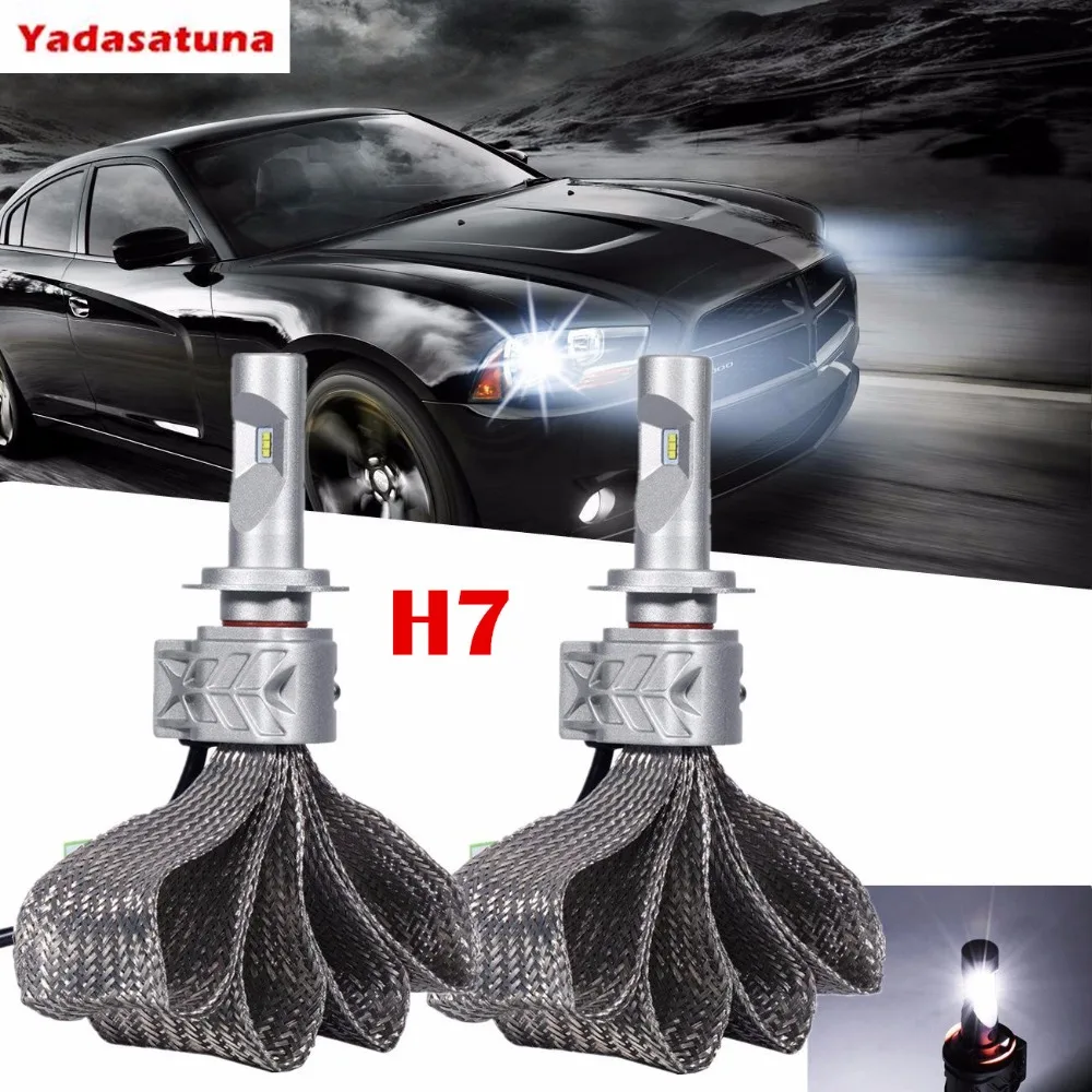 

2*Xenon White H7 80W 9000lm LED Car Headlight Bulbs ZES Led Chips Auto Led Headlamp DRL Fog Light Copper Belt Headlights 12v 24v