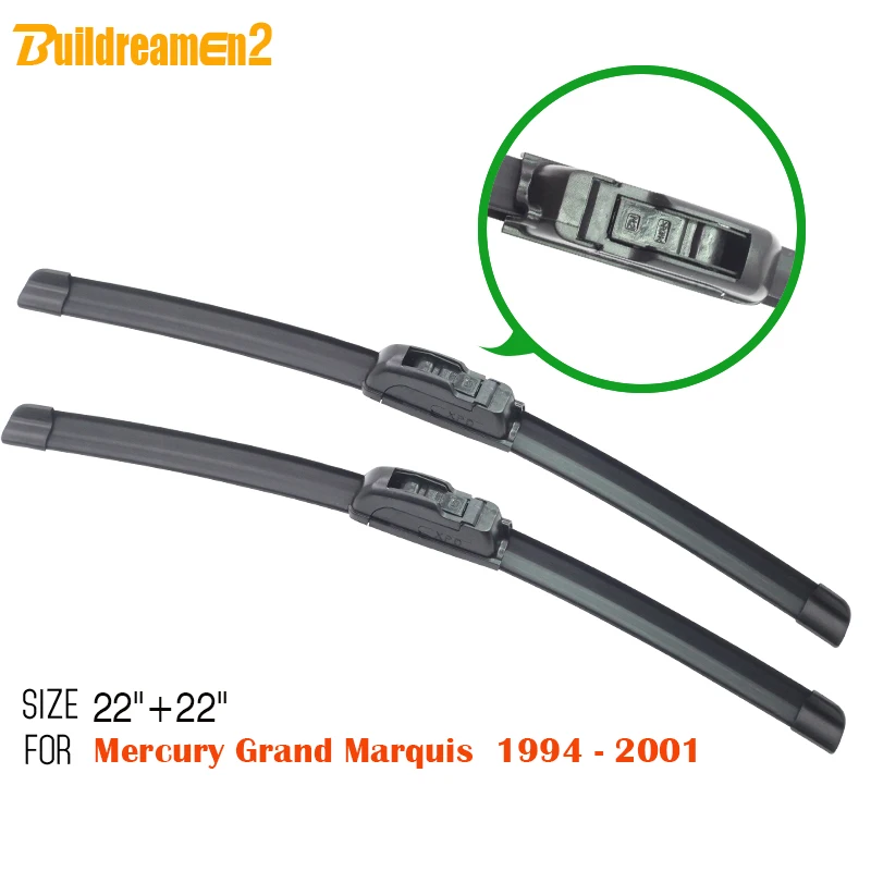 

Buildreamen2 2 Pieces Bracketless Car Windscreen Wiper Vehicle Windshield Wiper Blade For Mercury Grand Marquis 1994-2001