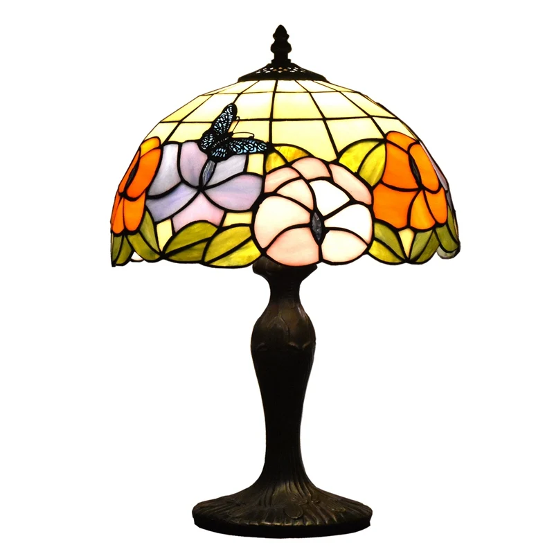 Tiffany Lamps 12 Inches Butterfly Flower Table Desk Antique