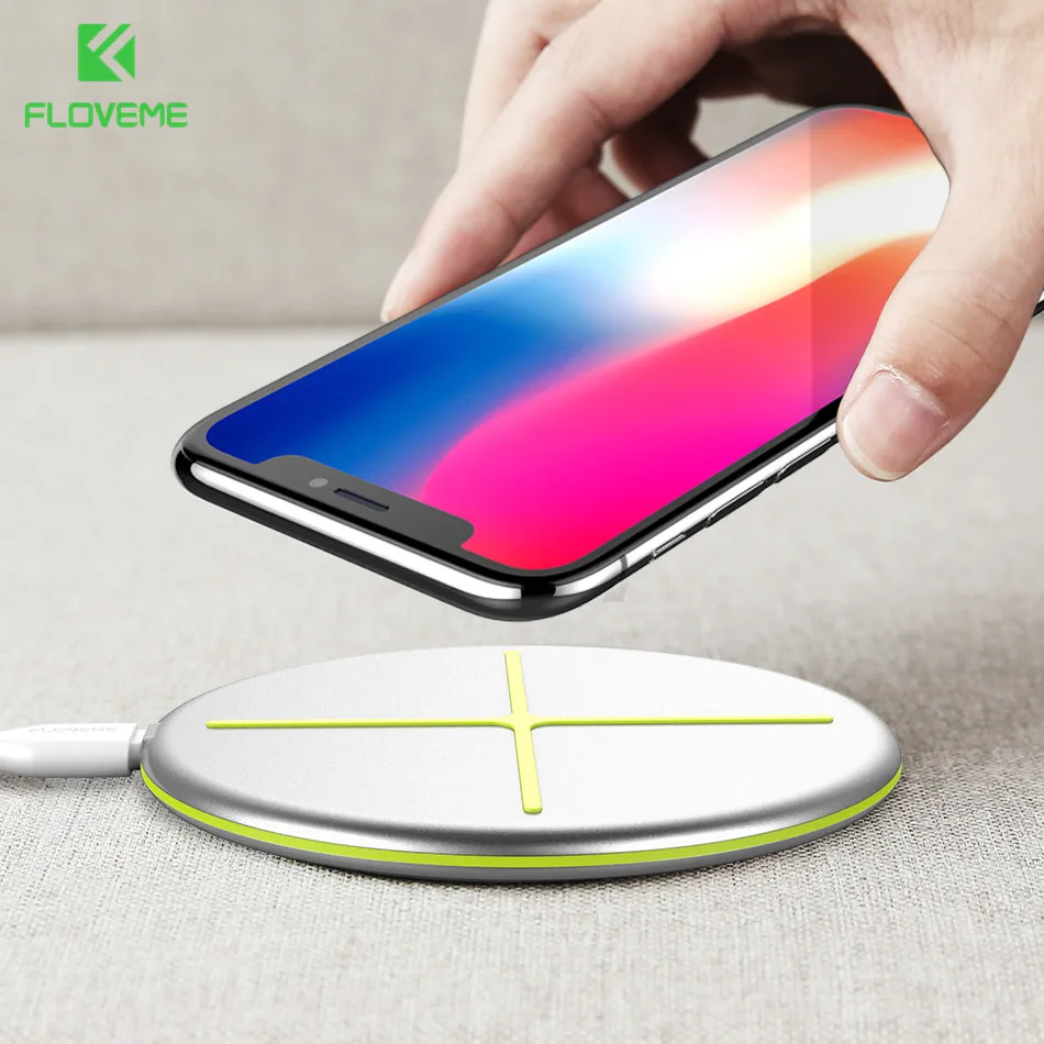 FLOVEME Portable Wireless Charger For iPhone X 8 Plus USB Car Charger