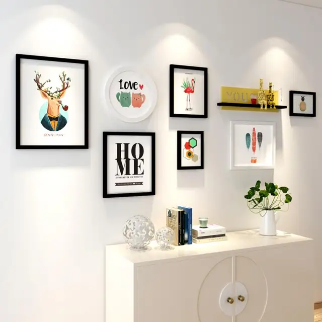 Living Room Photo Frame Wood Picture Frames Mounted Nordic Living Room Photo Frame Wood Picture Frames Mounted Nordic Minimalism Restaurant Creative Wall Bedroom Decoration