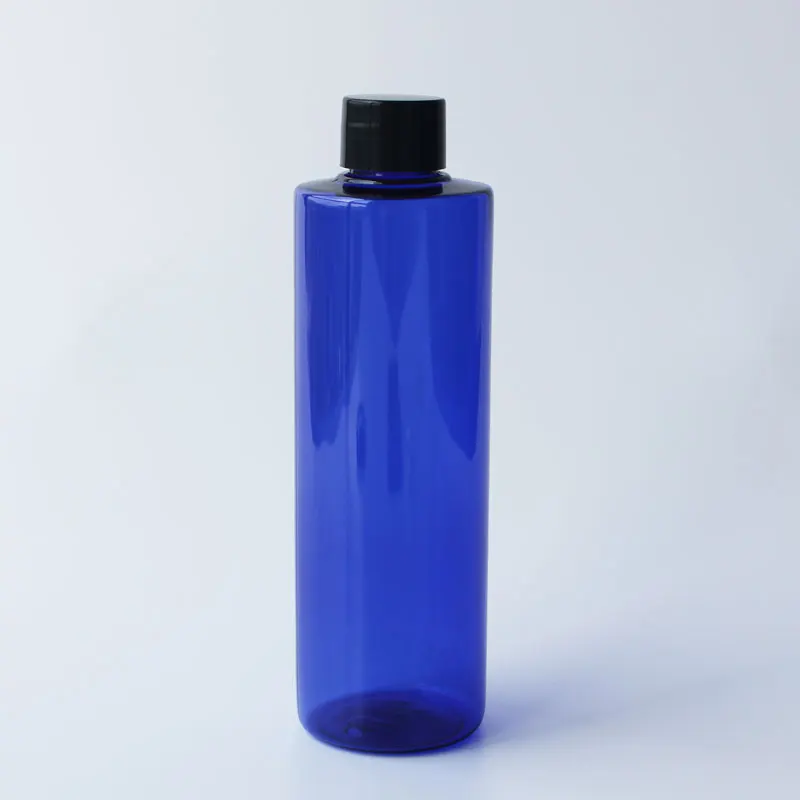 250 мл X 25 пустые прозрачные пластиковые контейнеры для бутылок для косметической упаковки шампунь лосьон жидкое мыло ПЭТ бутылки черный - Цвет: Blue Bottle Black