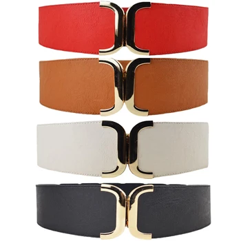 

12PCS/LOT SINGYOU Women Wide Waistband Decoration Elastic Belt Fashion All-Match Cummerbund Strap for Women Dress