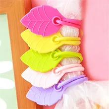 5 шт./лот, новинка, Лидер продаж, бытовая практичная цветная форма с листьями, 17 см, силиконовая проволока, кабельная стяжка, пищевой мешок, уплотнительный зажим, высокое качество