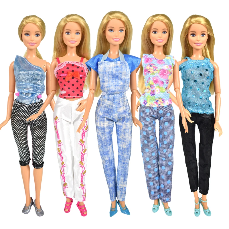 

5 Pcs/lot Fashion Beautiful Casual Clothes Mixed Style Doll Clothes Set Accessories Supplies Equipment for 12 Inch Doll Girl Toy