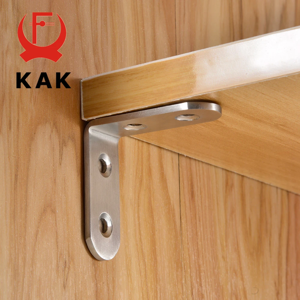 Stainless Steel Corner Brackets 10PCS Stainless Steel Angle Corner Brackets Fasteners Protector Seven Size Corner Stand Supporting Furniture Hardware