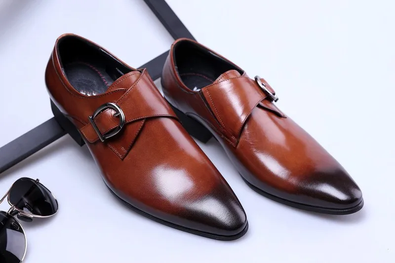 BabeBcBd/Новинка 2018 года; Высококачественная деловая обувь; Мужская обувь из натуральной кожи с пряжкой в европейском стиле; мужская обувь с
