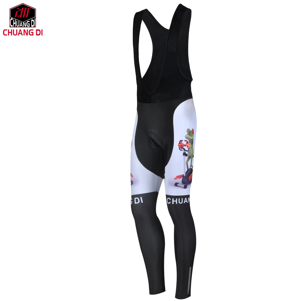 

ZM Road bike team LONG AO long cycling Lycra bib tights or long tights black cycling pants with blue perforated silicone pad
