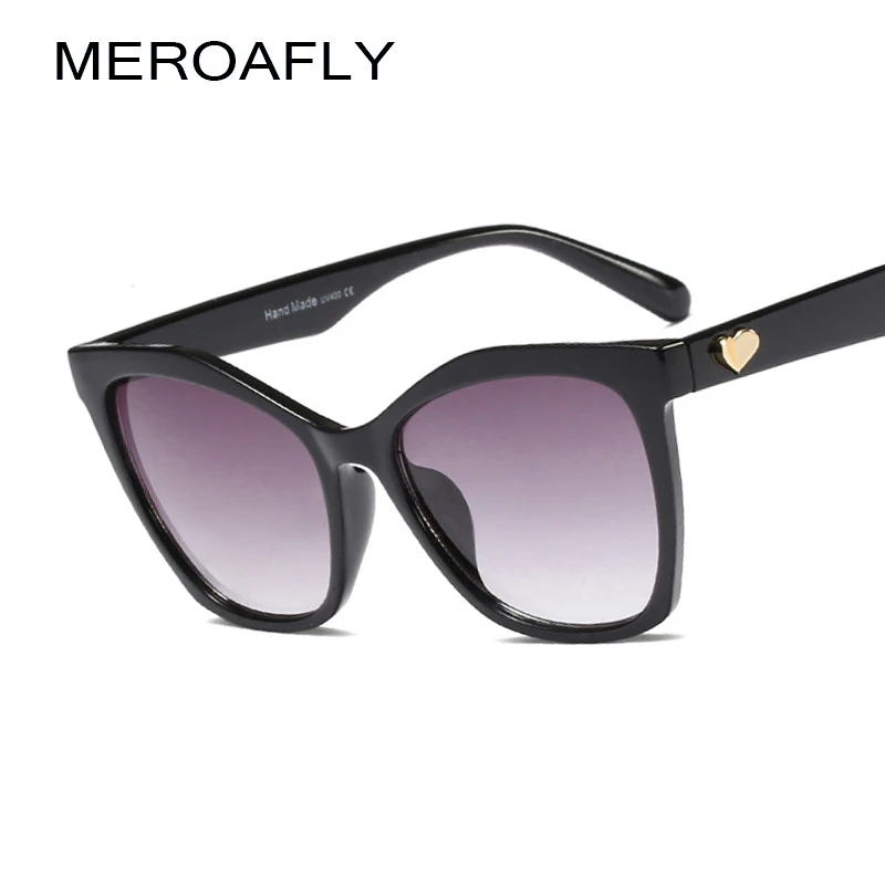 

MEROAFLY Retro Big Cat Eye Sunglasses Women 2019 Black Gradient Sun Glasses Fashion Brand Designer High Quality Vintage Sunglass