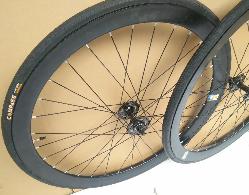 Cheap Road  bike part  700C  Fixed gear bike wheels ,  ball hubs, 40mm  700C*23 tires Fixed gear bicycle wheels 3