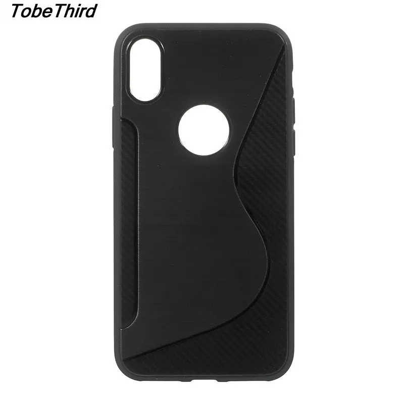 TobeThird For iPhone X Case S Line Shape Soft TPU Cover Mobile Phone Accessory for 5.8 inch |