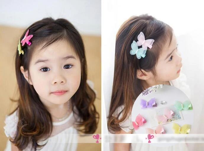 2 piece Cute Cartoon Sheep Hairclips White Pink Hair Clips Piercing