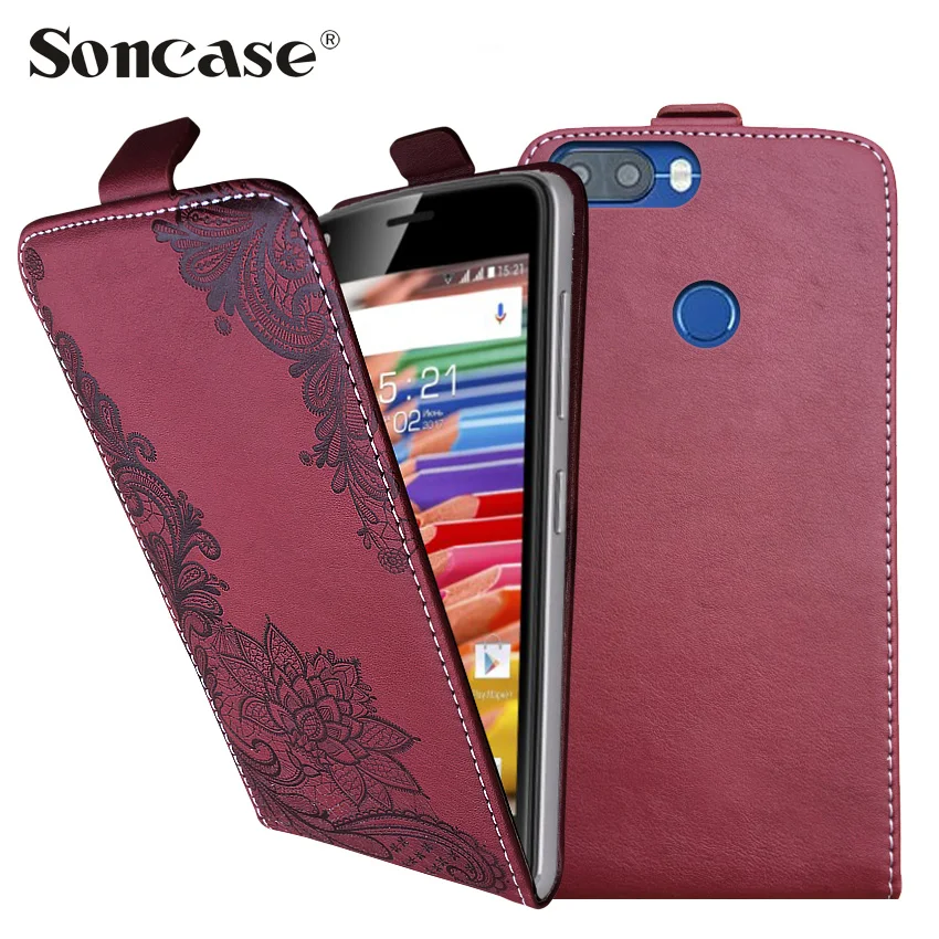 

3D Stereo Embossing lace flower butterfly flip up and down leather phone bag cover case for Gigaset GS370 plus