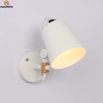 

Nordic White Iron Wall Lamp Bedroom Bedside Wall Light Modern Simple Living Room Luminaire Industrial Decor Lighting Lamp Wall