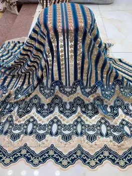 

embroiderd lace fabric David-7.3202 with sequins beautiful Nigerian sequins lace fabric for party dress