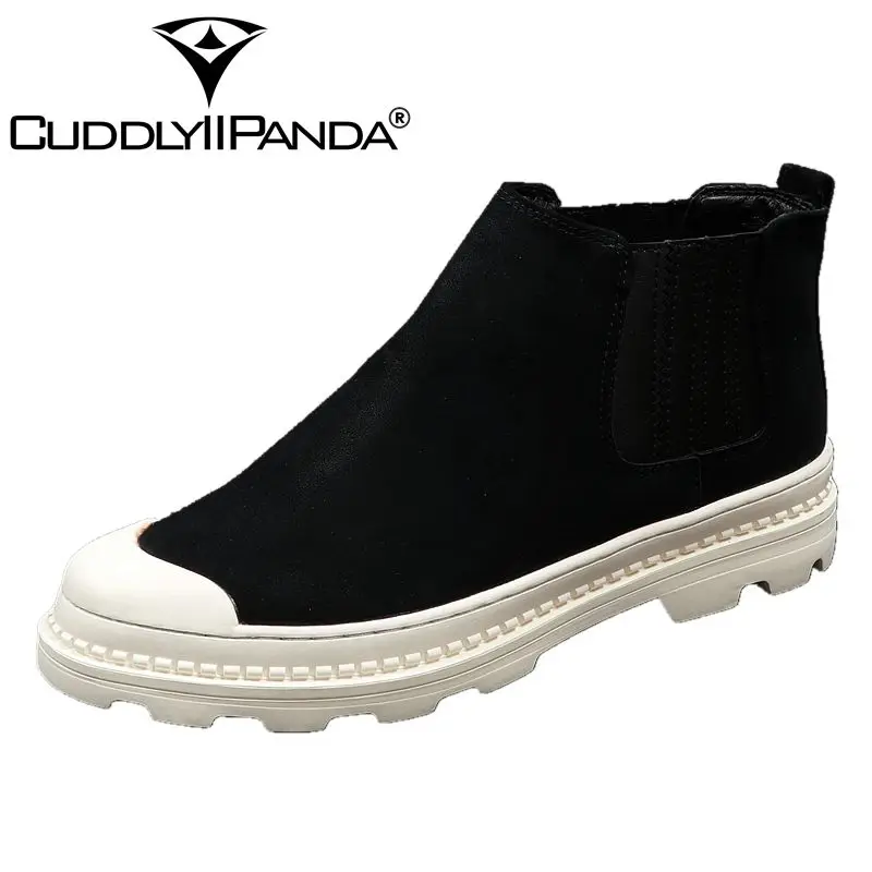 

CuddlyIIPanda Luxury Brand Men Slip On Martin Boots Fashion Top Business Dress Party Ankle Boots Men Chelsea Boots Botas Hombre