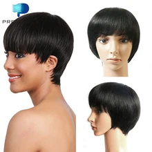 Straight 7A 8″ Short Human Hair African American Wigs Unprocessed Women Wigs Brazilian Virgin Short Hair Wigs