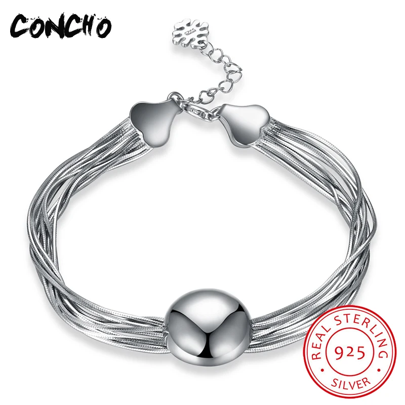 Кончо Jewelry 925 пробы сердце браслет для Для женщин Юбилей best подарки 2018 ювелирные
