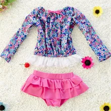 Новинка года, детский купальный костюм корейский комплект купальника из трех предметов для девочек, детский купальный костюм с длинными рукавами