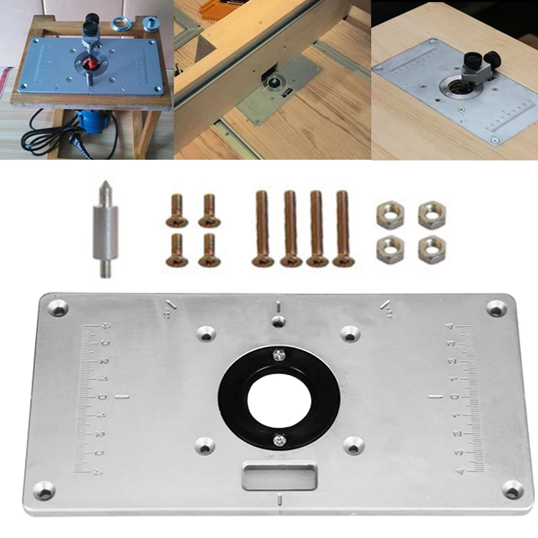 Универсальный алюминиевый маршрутизатор стол пластина 4 маршрутизатора вставки кольца винты для деревообработки скамейки