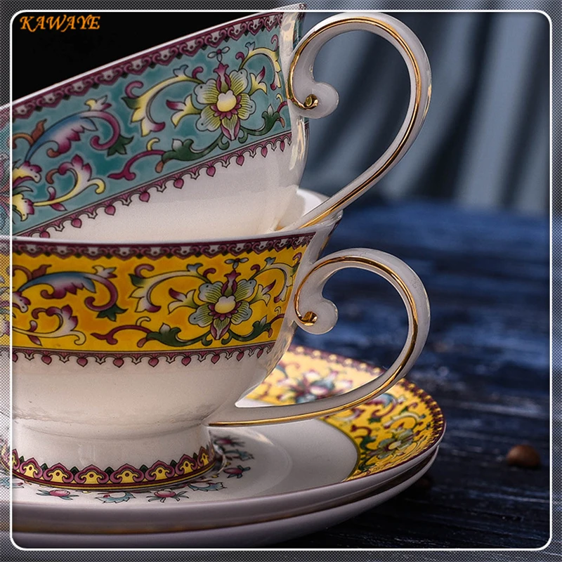 1 комплект молоко Кофе чашки комплект Европейский Личность Кофе Чай чашка с блюдцем день Чай чашки и блюдца 5ZDZ475