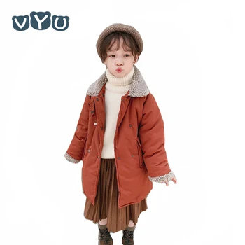 

2018 Winter Boys Girls Jackets Fur Collar Fashion Kids Thicken Coat Warm Solid Color Outwear Children Clothes