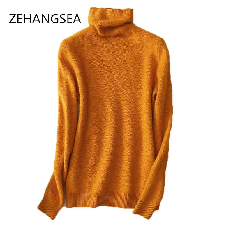 Autumn and winter high collar cashmere sweater 2018 new solid color quality loose large size sweater comfortable and soft