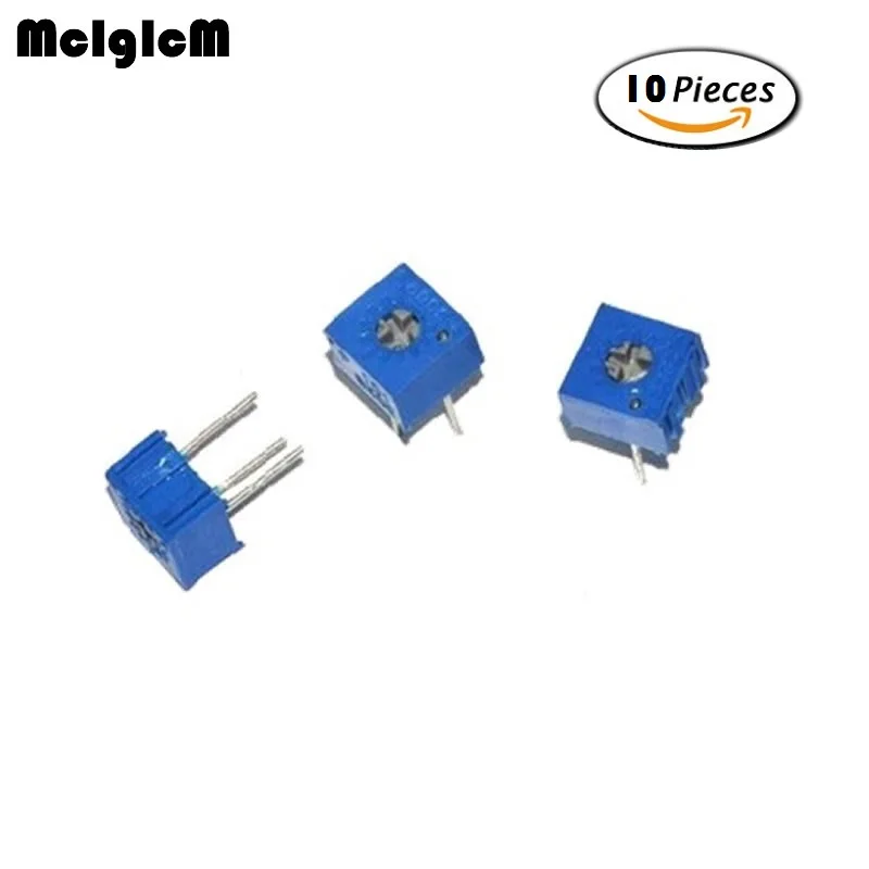 

MCIGICM 10pcs 3362P 103 Trimpot Trimmer Potentiometer 100 200 500 1K 2K 5K 10K 20K 50K 100K 200K 500K 1M ohm Variable resistor