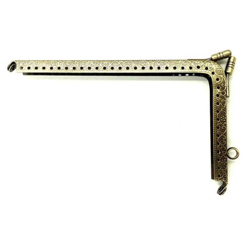 

2Pcs DIY Bronze Tone L Shape Purse Bag Frame Kiss Clasps Locks Handbag Handle 150x92mm