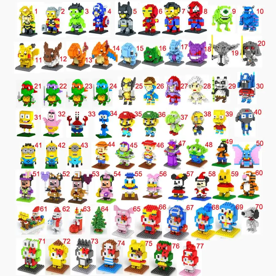 

LOZ Diamond Building Blocks 30pcs/set NanoBlocks Super Heroes Minions Mike Series Education Toys Blocks Sets Gift