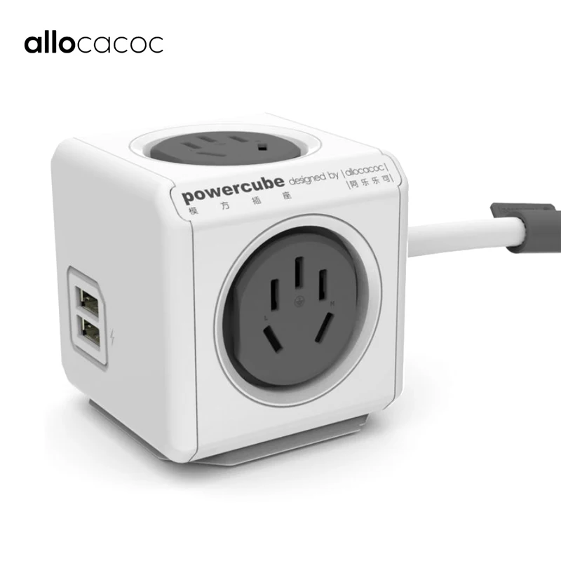 Pаспродажа Allocacoc оригинальный умный дом электронный разъем Мощность cube мощность полосы разъем зарядки USB 4 розетки интерфейс расширение Австралия