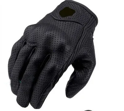 

Black Motorcycle Touch Screen Leather Gloves Motocross Riding Outdoor Sports Mountaineering Training Non-slip Full Finger Glove