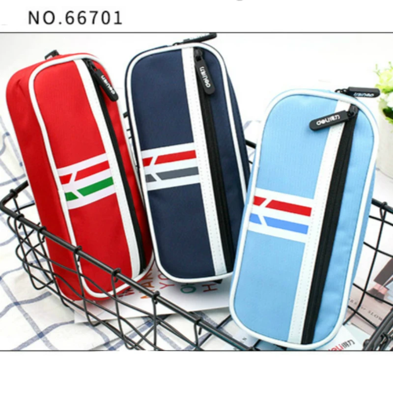 

Deli Pencil Bags For Students Large Capacity Canvas Stationery Storage Bag Student Multifunctional Pencil Pouch School Supplies