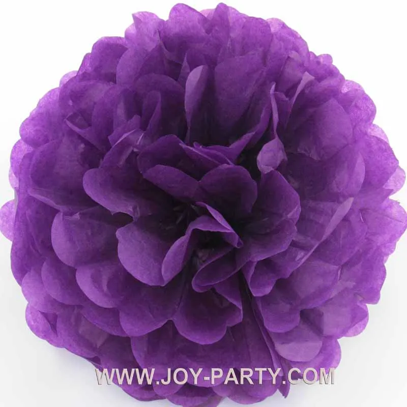 10pcs purple Pom Poms Tissue Paper Flower Ball Garlandsin Artificial