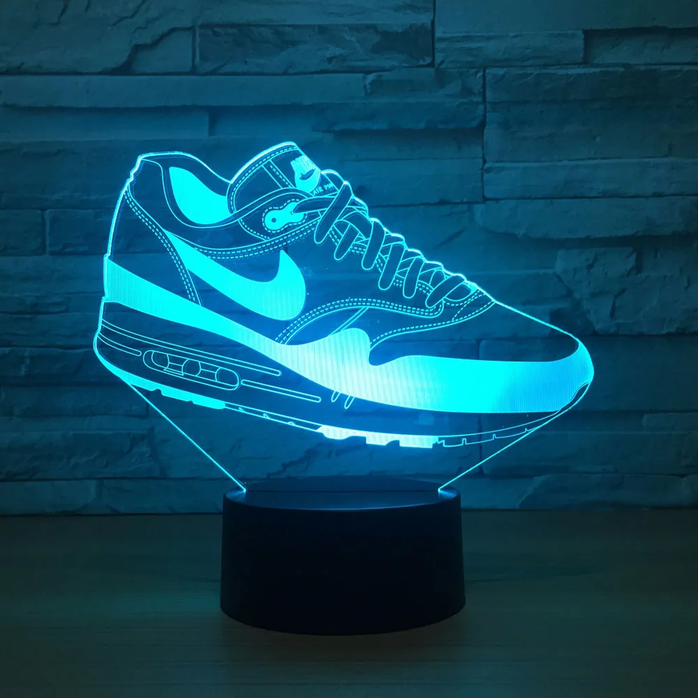 Creative Usb 3D Led Touch Switch Shoes Shape Atmosphere Night Light For Sports Fans Bedroom Movemen