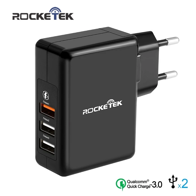 Rocketek Высокое качество путешествия 3 USB зарядное устройство Универсальный Quick Charge