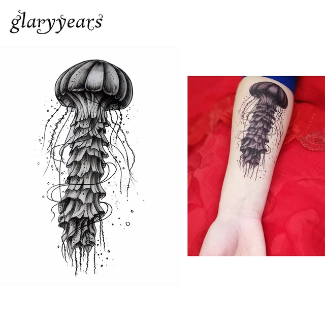 1pc Temporary Tattoo Body Art Sticker KM-025 Creative Ocean Jellyfish Picture Design Water Transfer Sexy Tattoo Sticker Products 1pc Temporary Tattoo Body Art Sticker KM-025 Creative Ocean Jellyfish Picture Design Water Transfer Sexy Tattoo Sticker Products