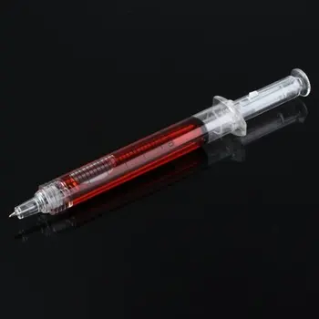 

10pack (1 PCS Liquid Novelty Syringe Ballpoint Pen Stationery Cute Syringe Ballpoint Pen Office Supplies Child Gift,red