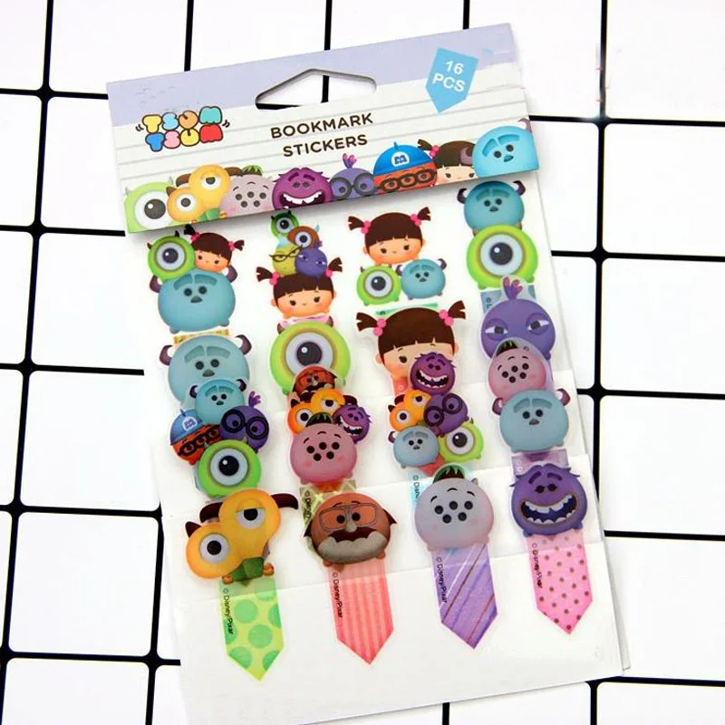 

16Sheets/Pack Kawaii Cute Stickers Korea Stationery Monster Sticker Diary Decoration Bookmark for Book Paper
