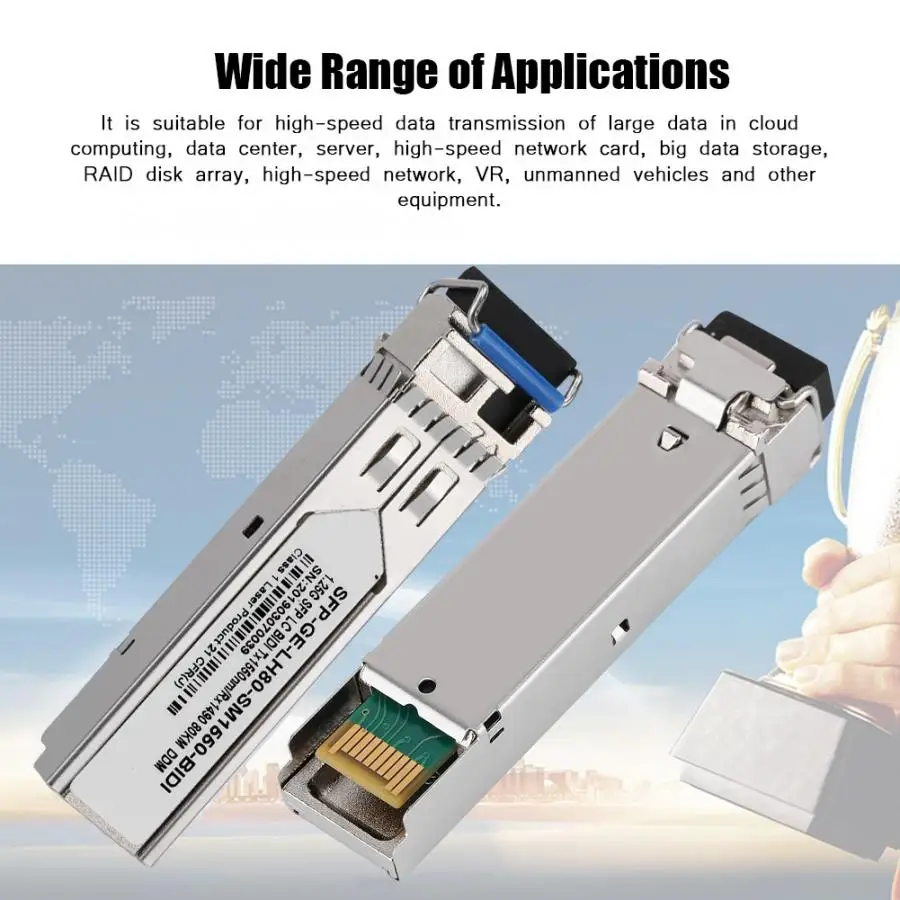 

SFP-GE-LH80-SM1550-BIDI 80KM Gigabit Single Mode Single Fiber Transceiver Optical Module