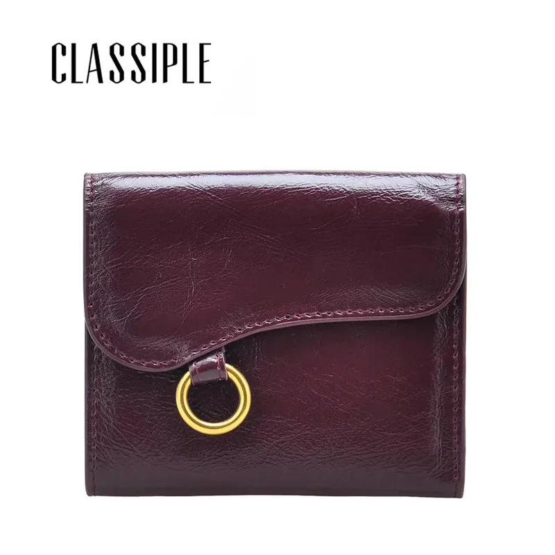 

Genuine Leather Women Card Wallet 2019 Newest Fashion Female Wallet Card Holder Wallets Women's Hasp Short Small Purse Vintage