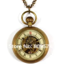 for wholesale price good quality girl woman lady bronze fashion vintage retro classic mechanical steampunk pocket watch necklace