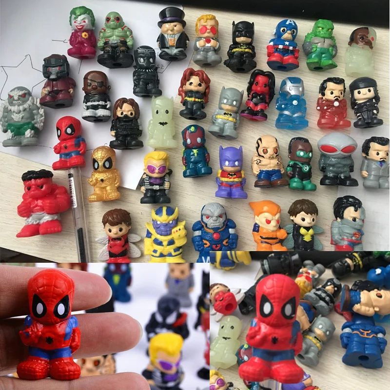 

New toys! 8pcs/lot Mini the Avengers doll Spider man figures action toys Cap of a pen boy toys (free to Russia)