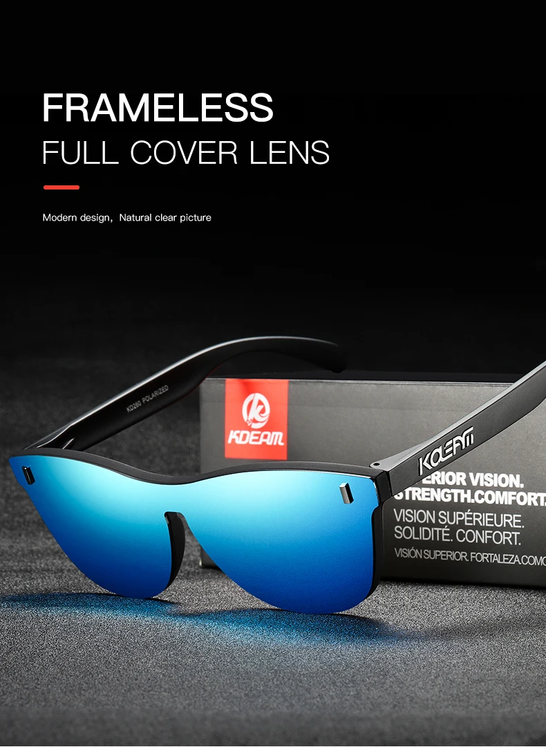 Бренд KDEAM, новые модные зеркальные солнцезащитные очки, женские поляризованные очки, мужские спортивные солнцезащитные очки, качественная оправа TR90, 6 цветов, KD260