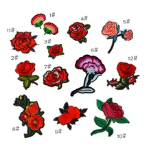 1 шт., вышитый розовым утюгом патчи для одежды, полосатая одежда DIY, Лоскутная наклейка на заказ с цветочной аппликацией#3d10